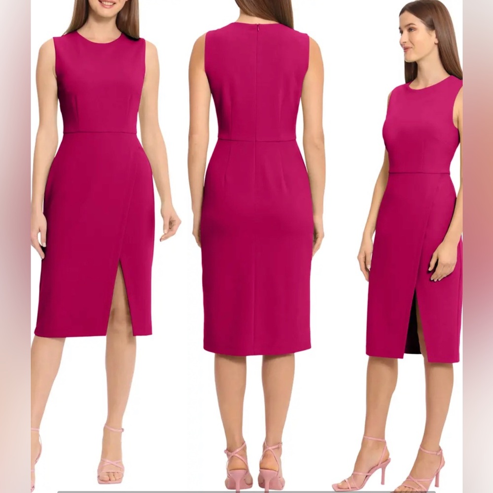 Maggy London Sleeveless Wrap Knee Length Dress Size 14